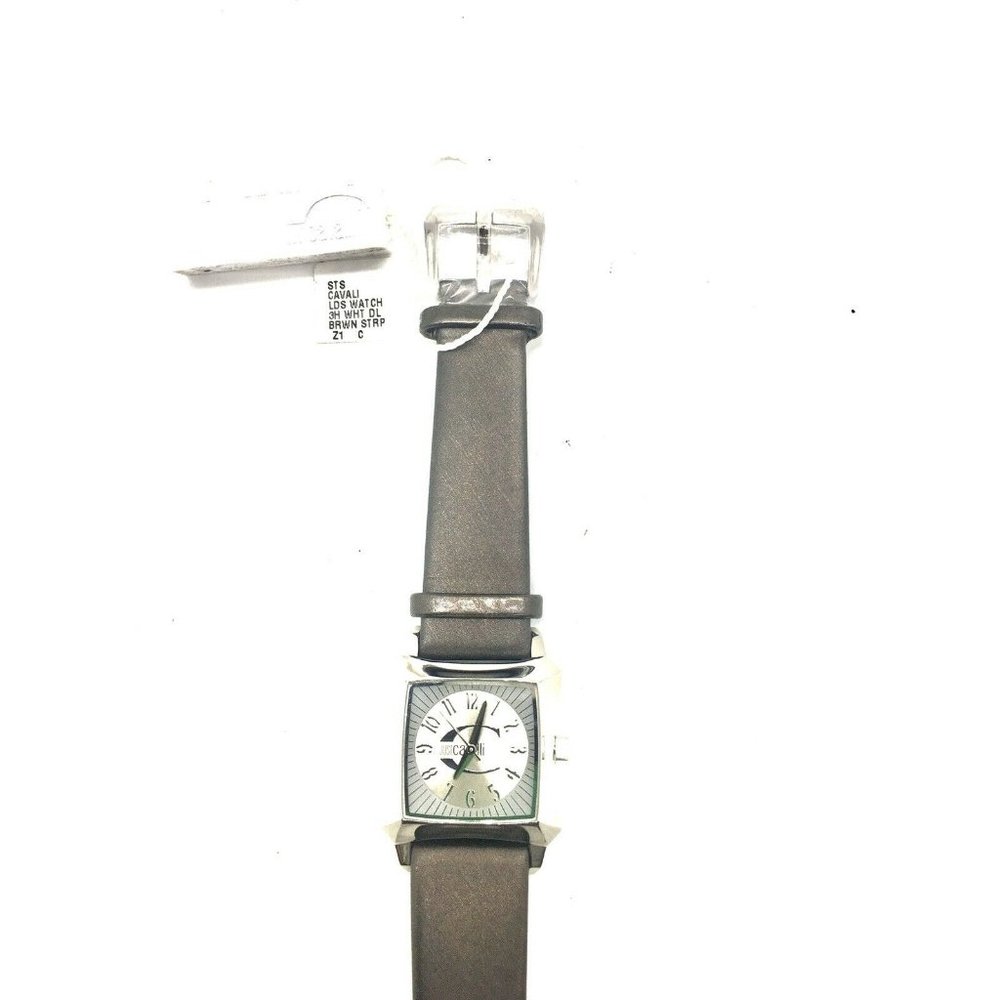 Just Cavalli Women's R725110651 Quartz Silver Dial - Chrome - Leather Brown Band